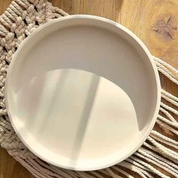 ROMA S Deco Plate – 17cm with 2cm height, handmade poured ceramic tray, perfect as a decorative Plate / Tray for dry utensils or bread, cookies