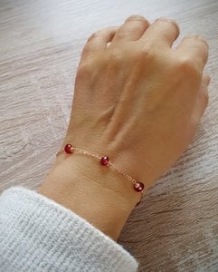 18K vergulde armband met Scarlet Red Oostenrijkse kristallen