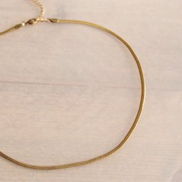 Flad "Snake" kæde 3mm - guld farve