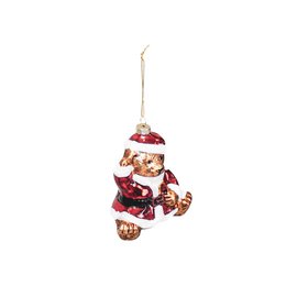 Xmas Hanger - Santa Bear - Glass - 9,5x6x10,5cm