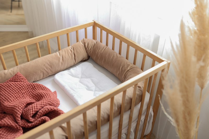 vaffel babytæppe linned/bomuld 100x120 cm brik