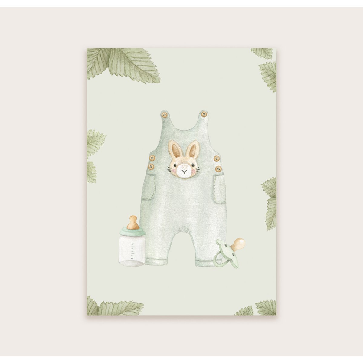 Ansichtkaart baby groen