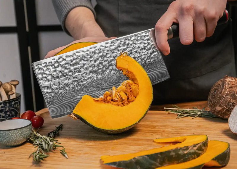 Damascus Cleaver Knife - 190 mm blade