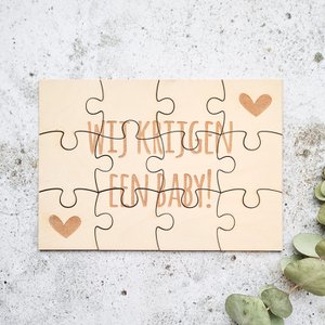 Schwangerschaftsankündigung Holzpuzzle | Wir bekommen ein Baby!