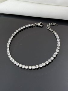 Rivière Crystal River armband roestvrij staal goud elegante glanzende trend