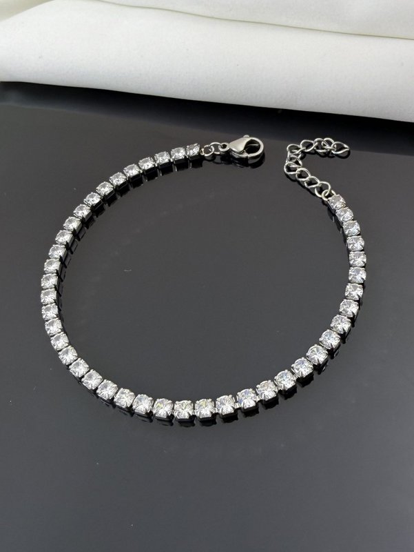 Rivière Crystal River armband roestvrij staal goud elegante glanzende trend