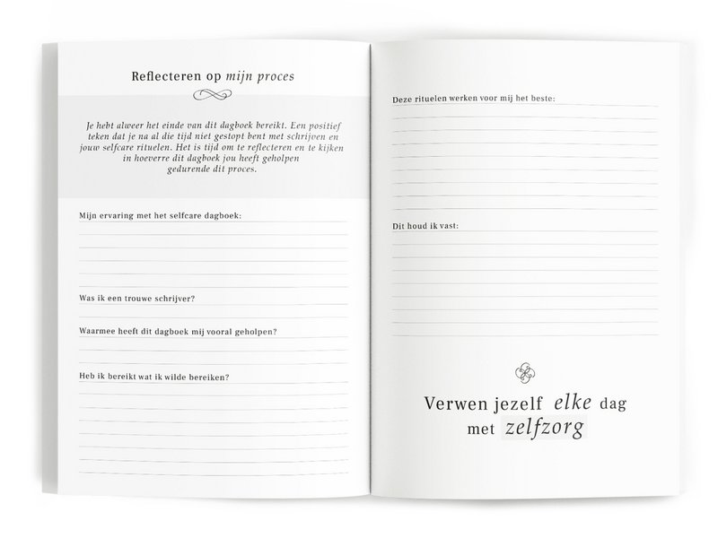 Fyllbooks Tagebuch für Selbstpflege – Leinenrosa mit Goldfolie