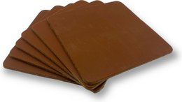 Leather coasters, cognac color, 100% cow leather.