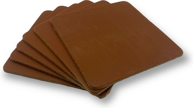 Sous-verres Cuir cognac 100% cuir de vache