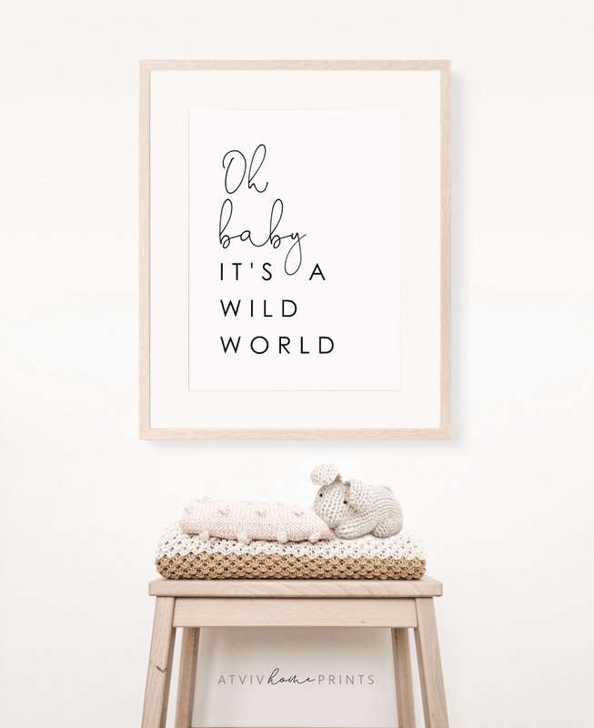 Oh baby è un poster del mondo selvaggio, poster della scuola materna neutro, poster della stanza delle ragazze, poster del safari, poster della stanza dei ragazzi, poster per bambini, poster della giungla, arredamento della giungla