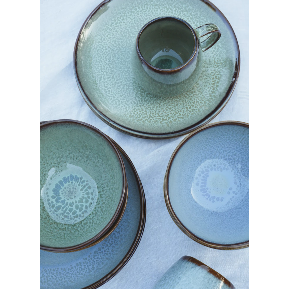 Evora dinner plate green x 6