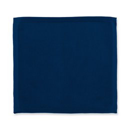 Midnight blue knitted bow tie and pocket square set
