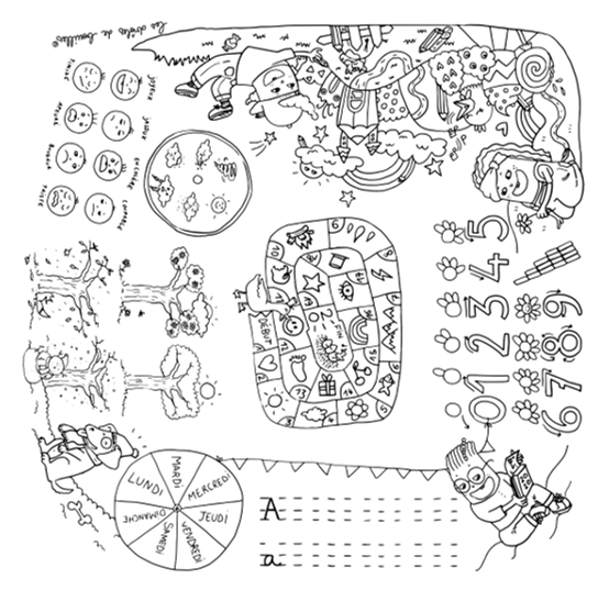 Colorable pack 2 stools