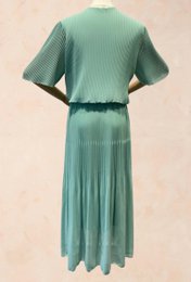 Vestido Largo Plisado Escote Pico - VISCOSA - 31109