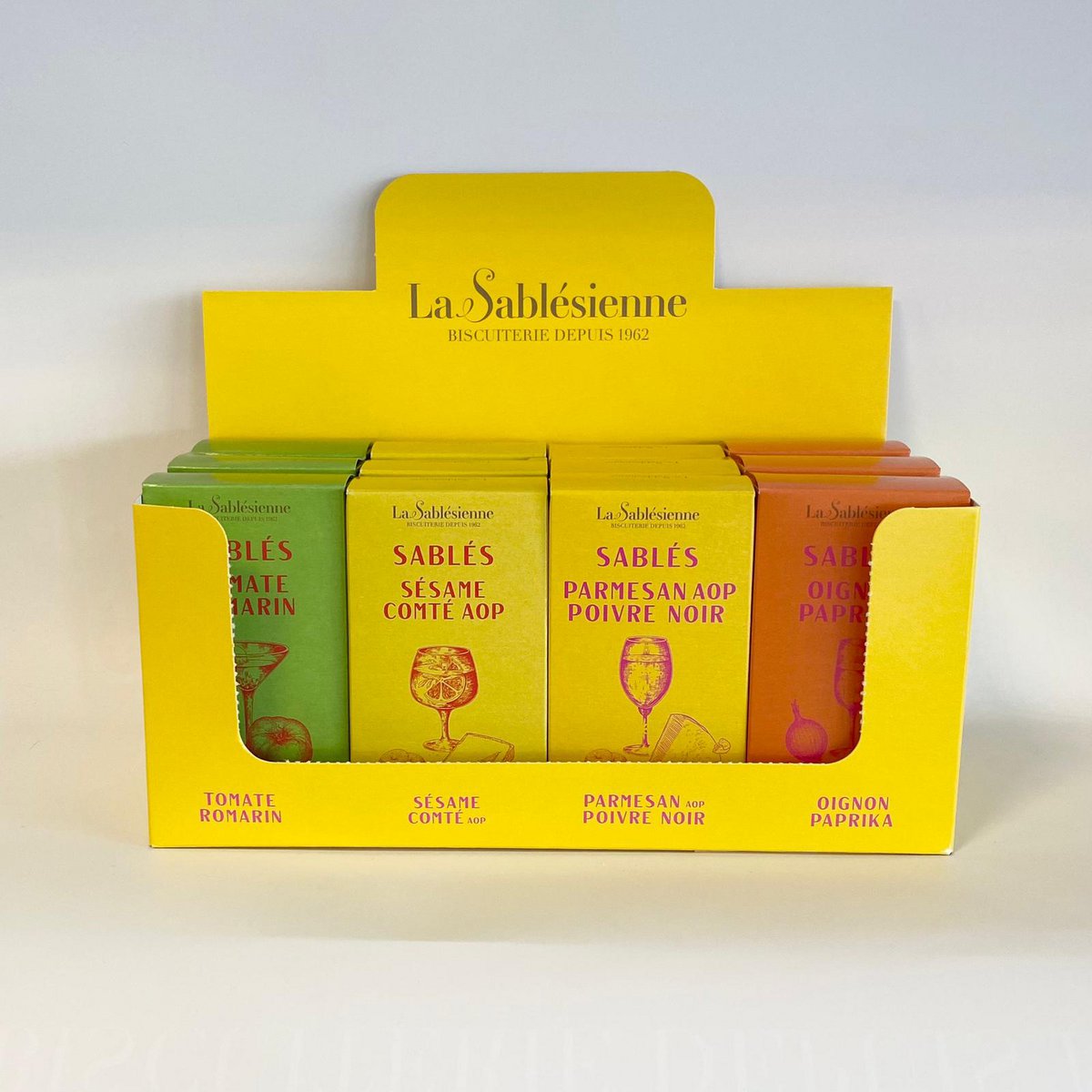 Tomato rosemary aperitif shortbread biscuits - 40g cardboard box