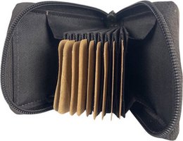 Card holder with zipper anti skim rfid brown buffel leather women