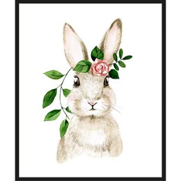 Rahmenbild - Hase mit Pflanze