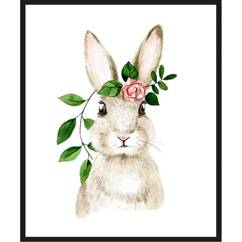 Rahmenbild - Hase mit Pflanze