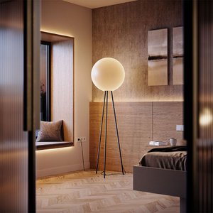 S.Luce three-legged lamp orb Tripod 160cm with a glass ball