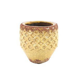 Flowerpot Rosana M Ø13x13cm yellow