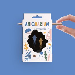 Animated wooden picture book with underwater sea creatures and jellyfish design. Made of high-quality materials, suitable for children's educational and imaginative play.