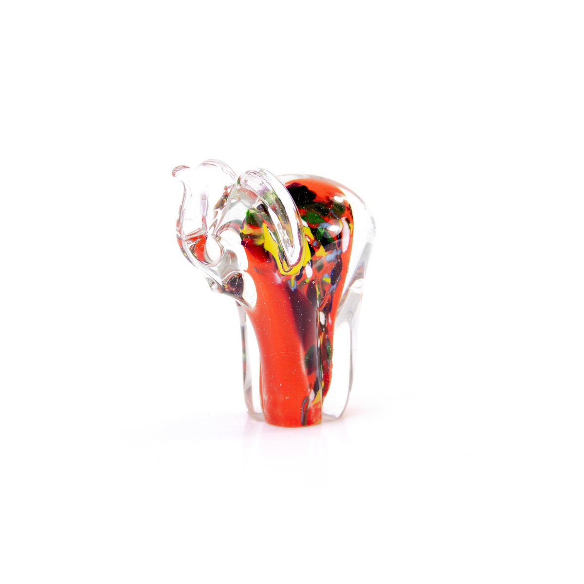  Olifant van glas - Rood - hoogte 13 cm - Handgemaakt
