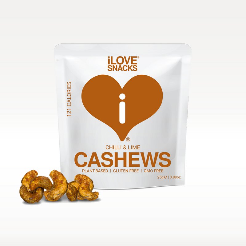 iLOVE SNACKS Chili & Lime Cashewnødder 22g