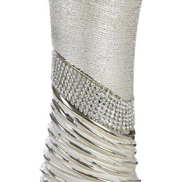 Vase rhinsten champagnefarvet, sølvfarvet H. 19 cm, VE 4