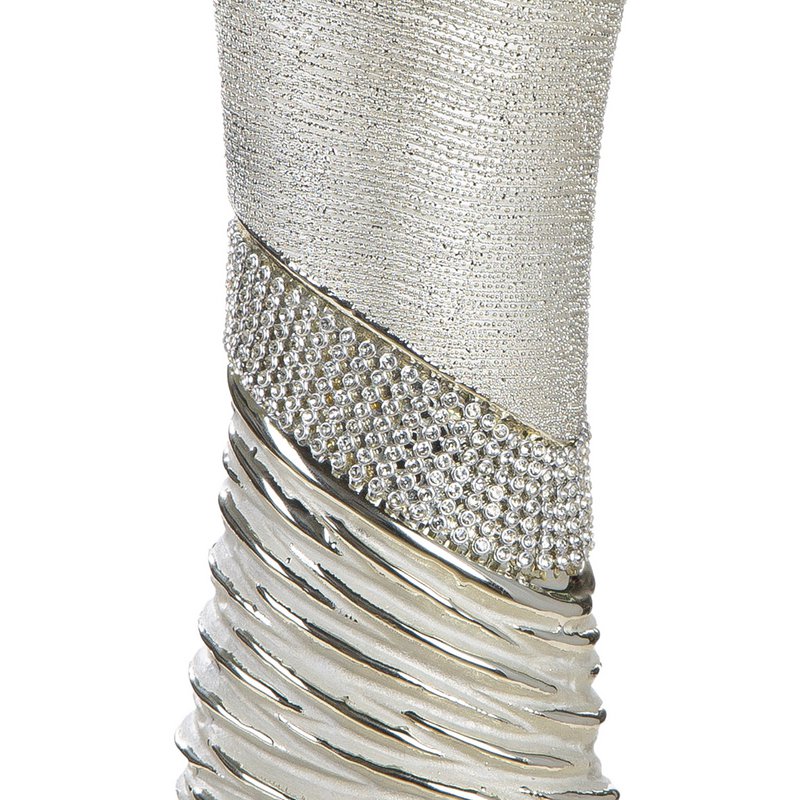 Vase rhinsten champagnefarvet, sølvfarvet H. 19 cm, VE 4