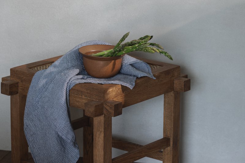 Viskestykke (viskestykke) / Denimstriber, 100% hør