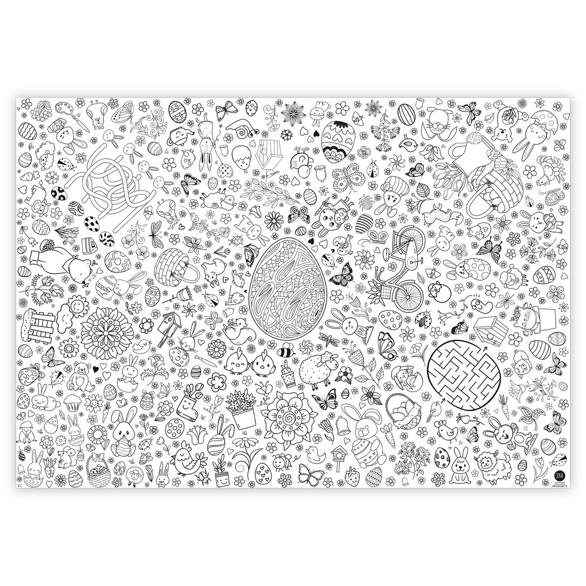 Coloring tablecloth motif Easter