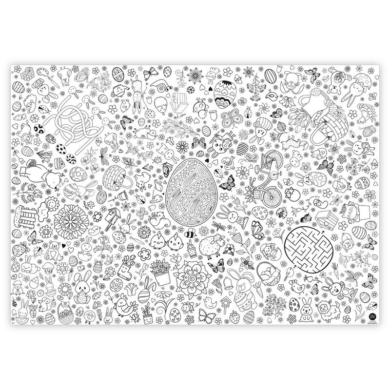 Coloring tablecloth motif Easter