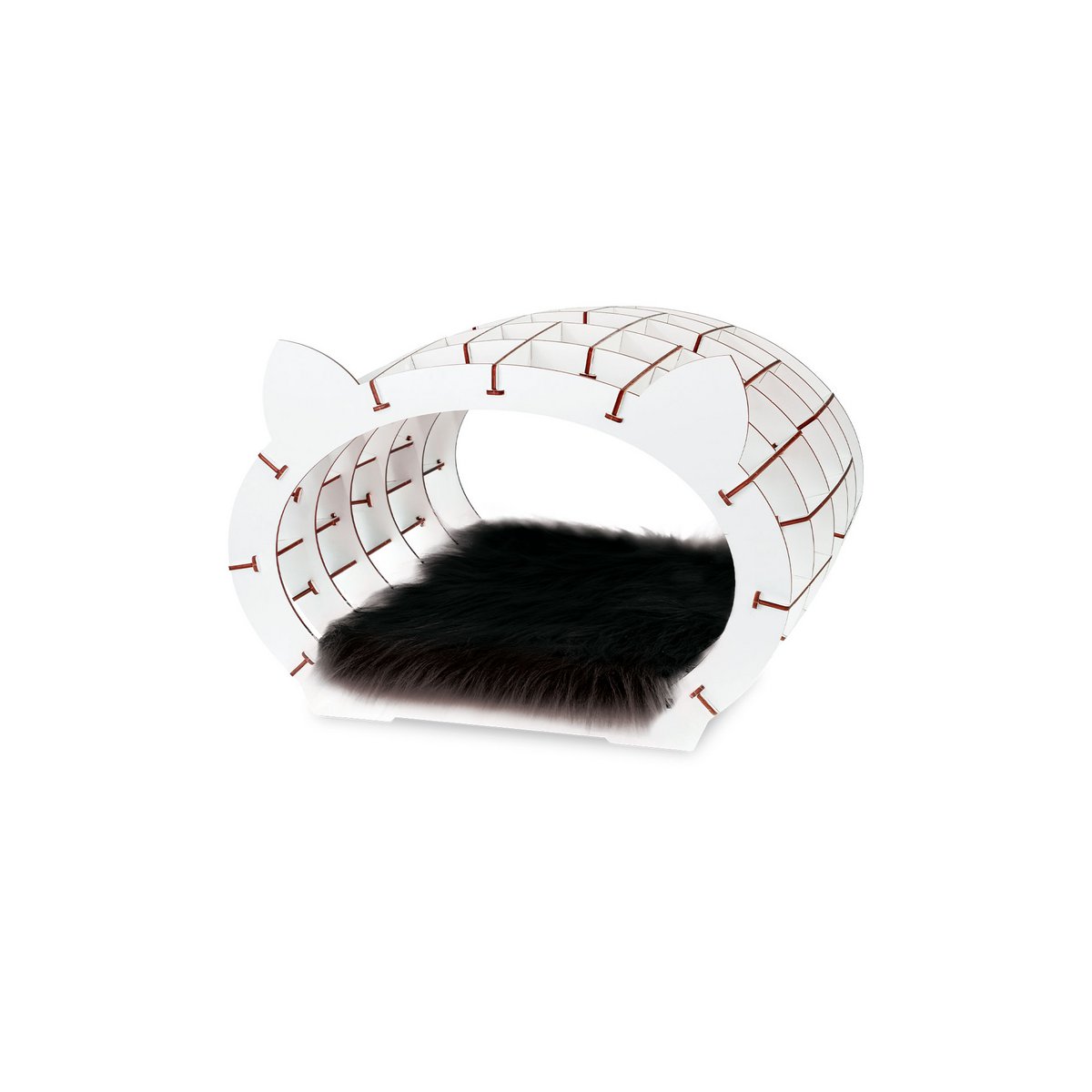 Eco Wood Art (EWA) 3D Building Kit Wood House White With Black Plush frakke, 1744, 48x36.2x45,6 cm