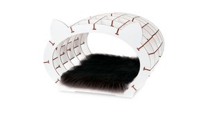 Eco Wood Art (EWA) 3D building kit wooden house white with black plush coat, 1744, 48x36.2x45.6 cm