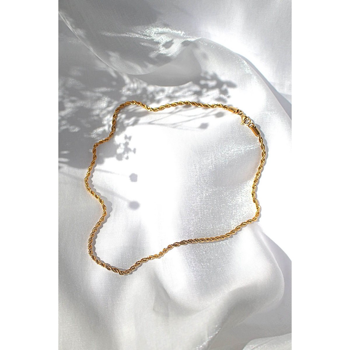 24K Twisted Rope Chain Necklace