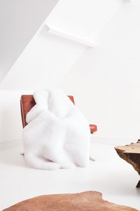 Decke aus Kunstpelz Brisbane-Futter aus Wolle-Cachemir Melange Blanc