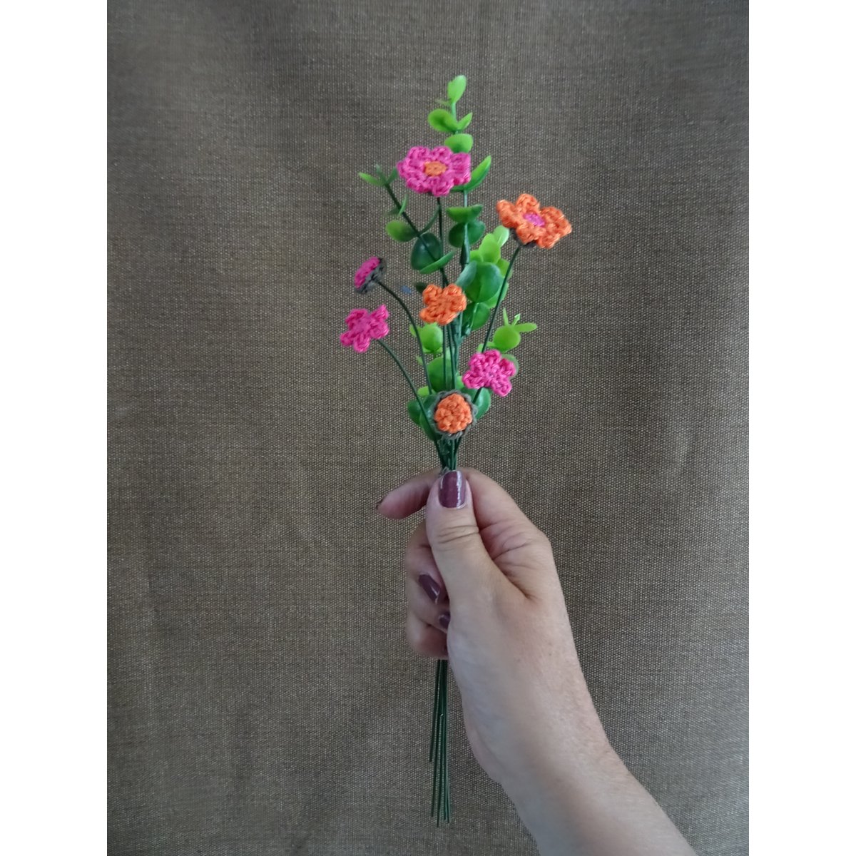 Boeket Roze/Oranje Groen