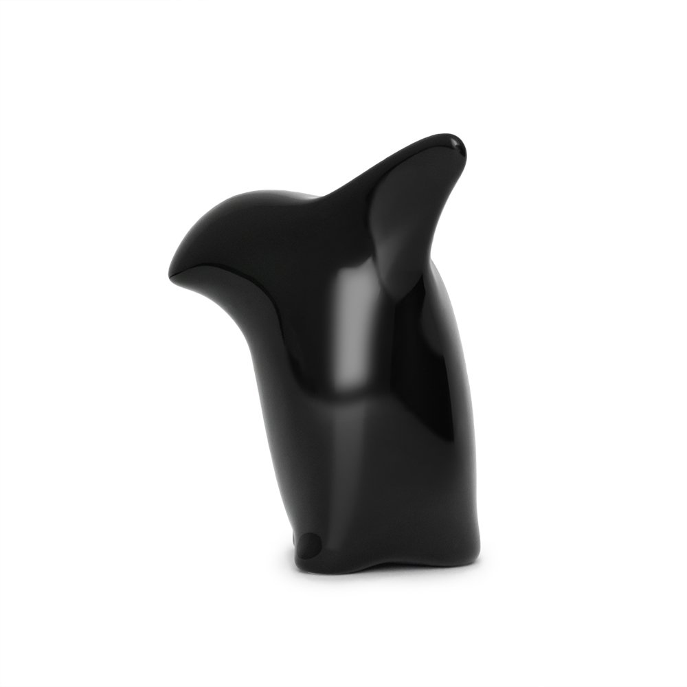 Ciekawy Pingwin | Porcelanowa figurka dekoracyjna nocna czarna