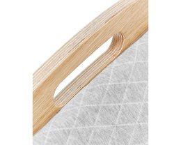 Baby bouncer "Babywelle" oak, fabric grey