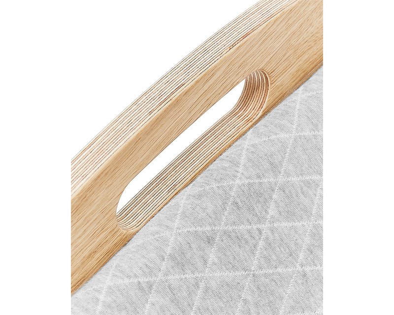 Baby bouncer "Babywelle" oak, fabric grey