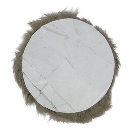 Stuhlmantel Neuseeland-Schaf rund taupe 40cm
