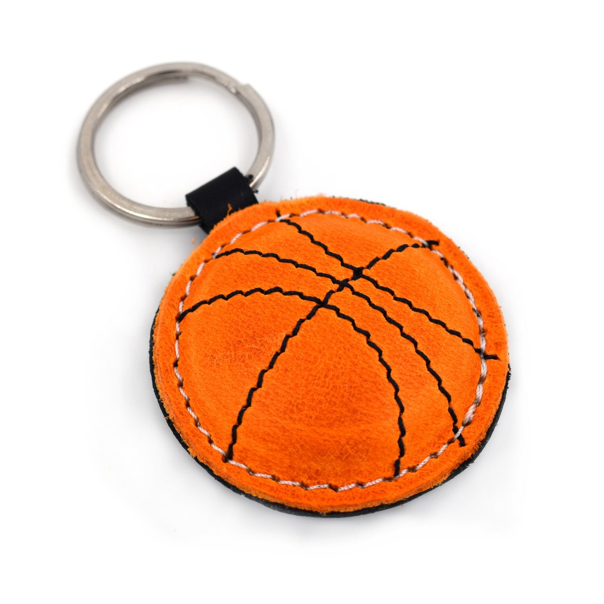 Basketbalbal handgemaakte lederen sleutelhangermand