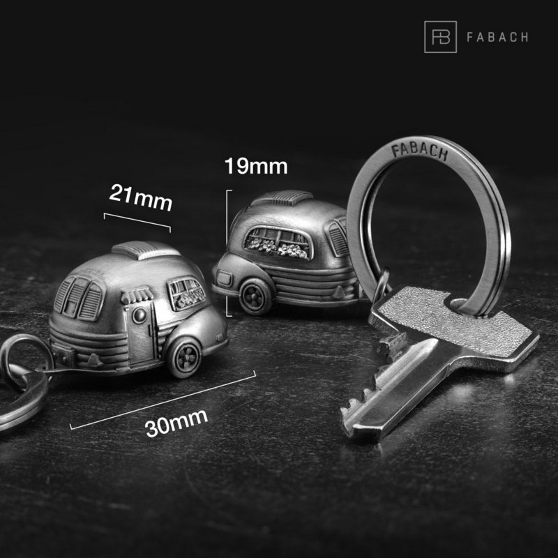 Caravan keychain - cute caravan lucky charm for camping fans and travelers