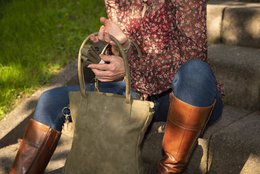 Hand/shoulder bag dark green