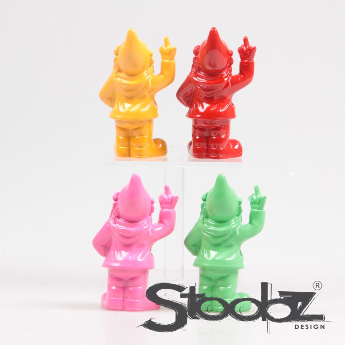 Stoobz Design Gnome F*ck You 10cm Set 4 pieces | Cheerful color mix