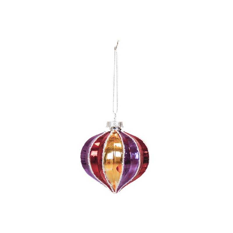 Ornamento - Palla di Natale - Vetro - Multi Colore - 8x8cm
