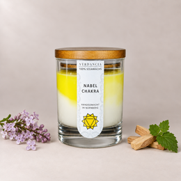 Navlechakra | Duftlys sojavoks - meditation - afslappende - chakralys solar plexus (gul)