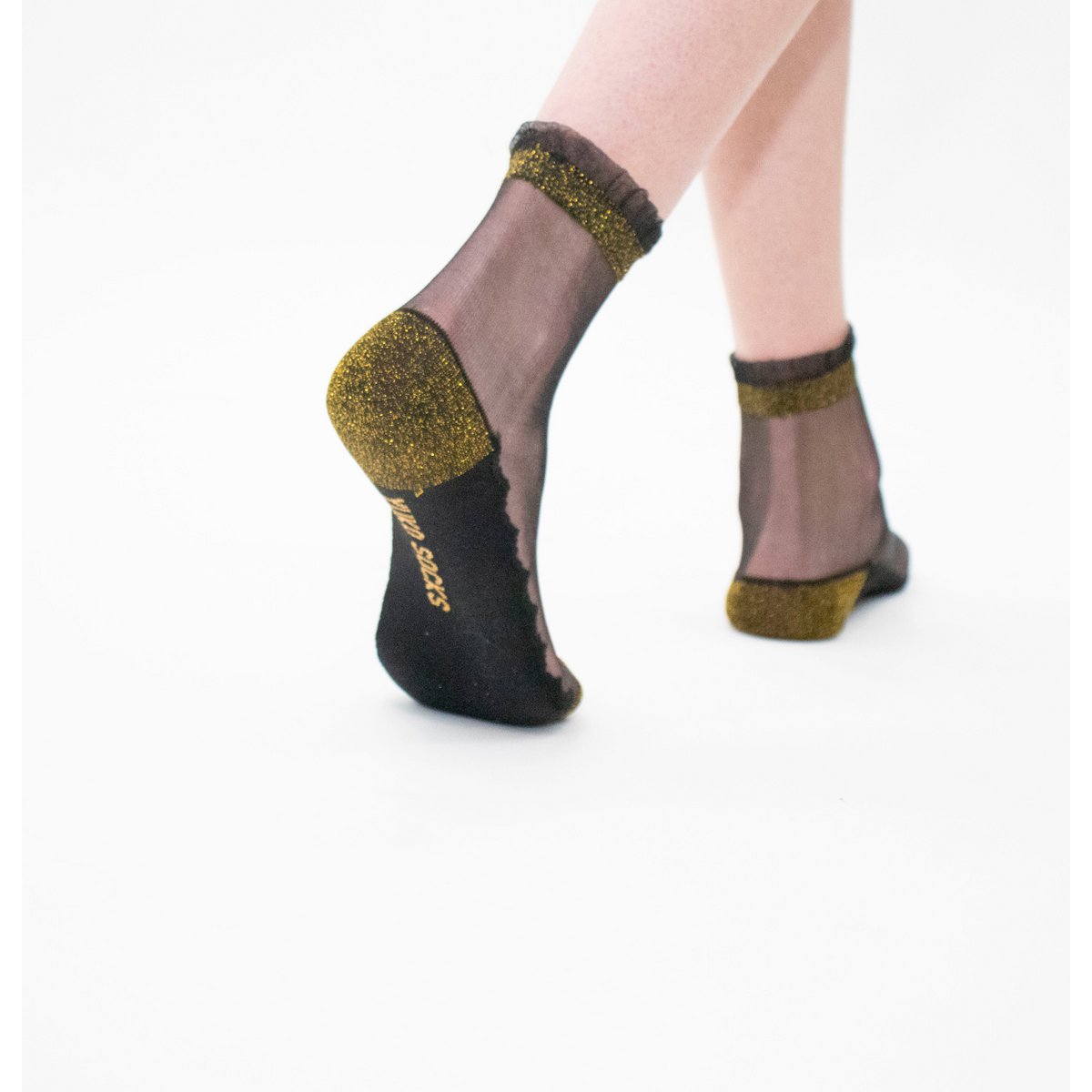 Shine - Gold - Women's socks in ultra-resistant voile