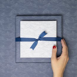 Gift ribbon dark blue, dark blue ribbon easy to tie, 16mm x 5m blue grosgrain ribbon for wrapping gifts