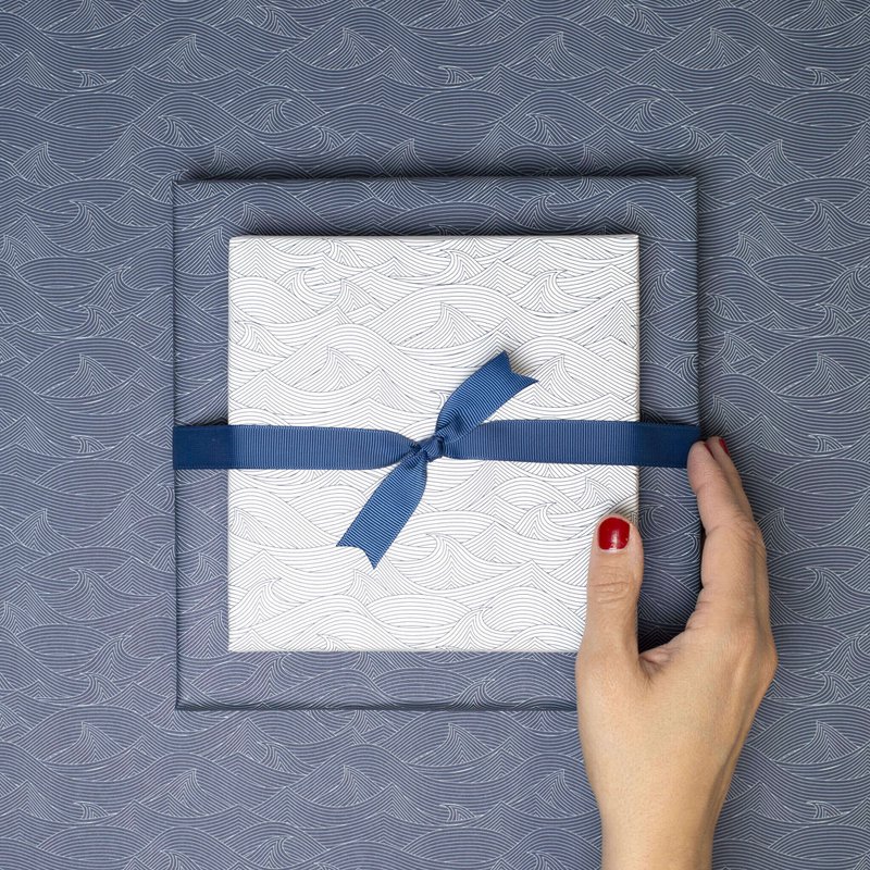 Gift ribbon dark blue, dark blue ribbon easy to tie, 16mm x 5m blue grosgrain ribbon for wrapping gifts